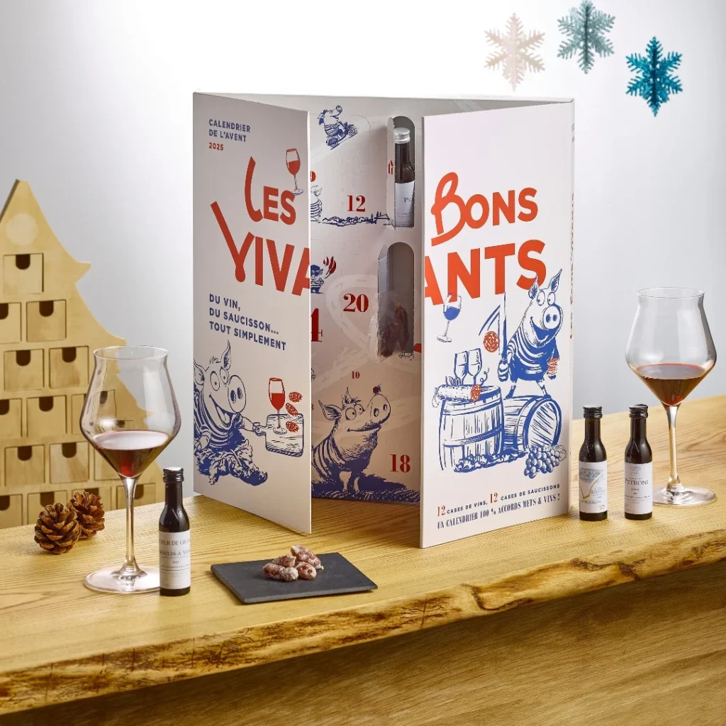 Calendario dell'Avvento salame e vini