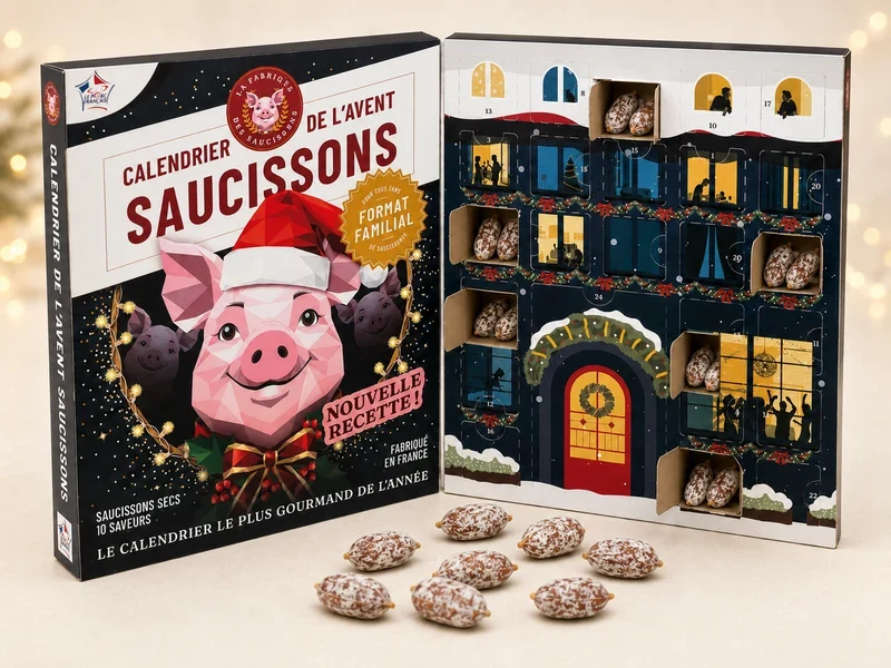 Calendario dell'Avvento con 60 mini salami